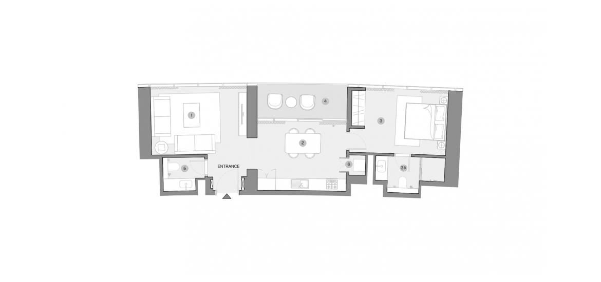 Apartment floor plan «1 BEDROOM TYPE E 78 Sq.m», 1 bedroom in SOBHA SEAHAVEN TOWER B